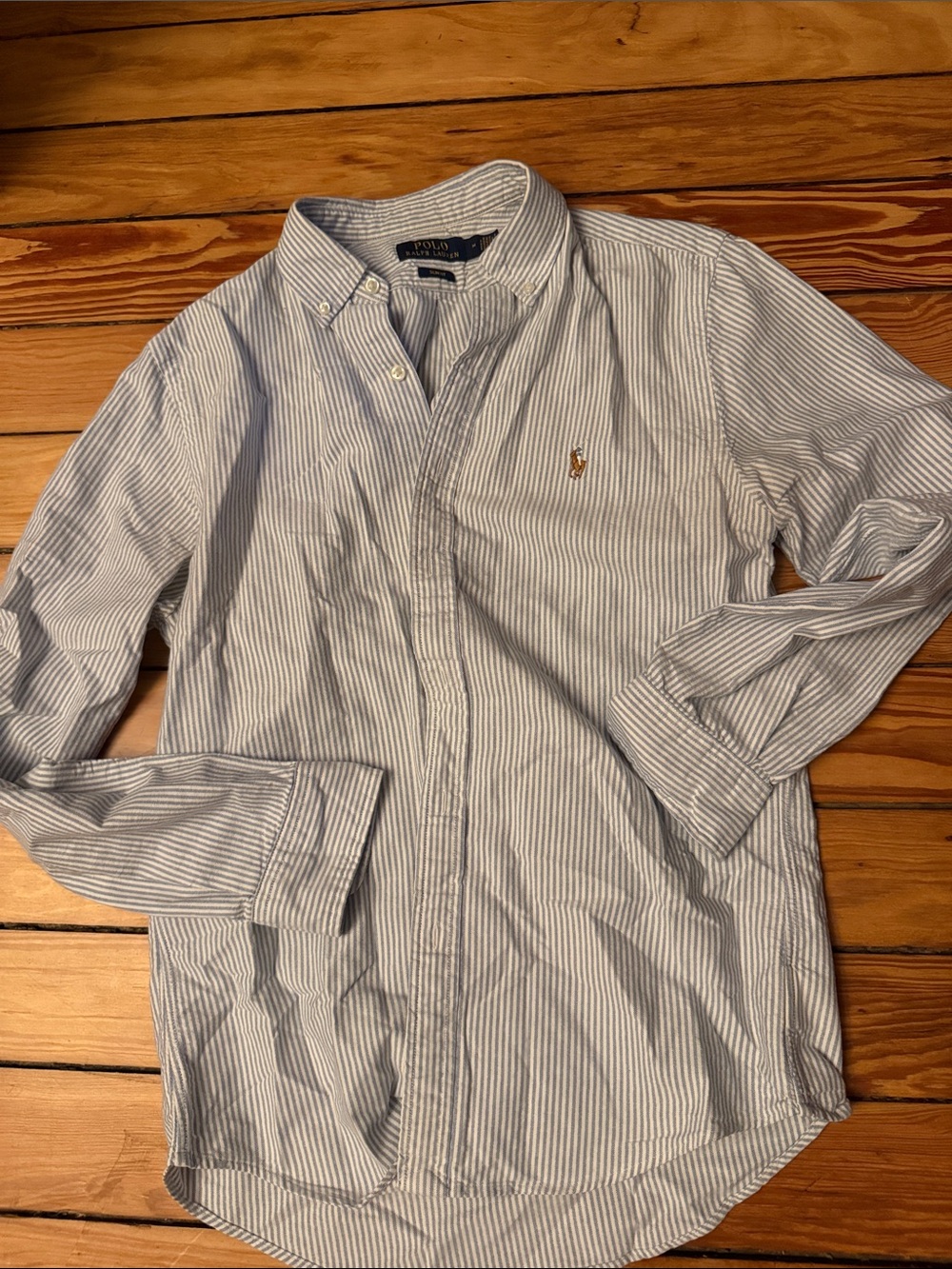 Polo by Ralph Lauren Light Blue & White Striped Button-Down Shirt